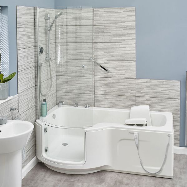 Louisiana 1500 Easy Access Walk In Shower Bath with Glass Door Powered Seat and Bath Screen #5