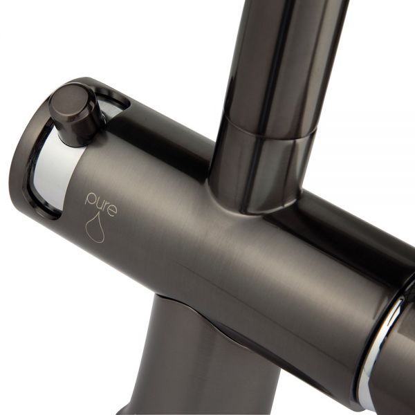 Clearwater Malin Brushed Gun Metal Filtered Water Kitchen Sink Mixer Tap #2