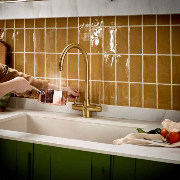 Clearwater Madra Patinated Brass 4 in 1 Boiling Hot Water Kitchen Mixer Tap