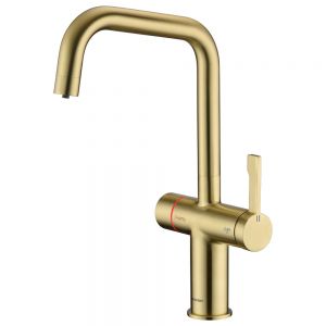 Clearwater Magus 4 U Brushed Brass 4 in 1 Boiling Hot Water Kitchen Mixer Tap