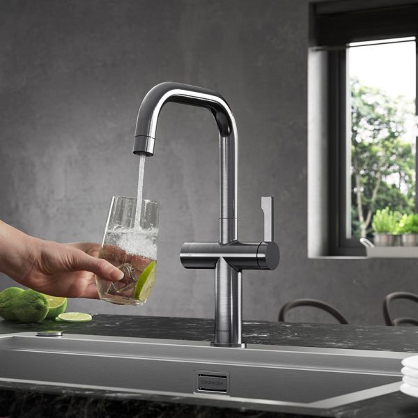 Clearwater Mariner Brushed Nickel Filtered Water Kitchen Sink Mixer Tap #2