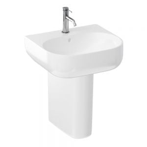 Britton Milan White 500mm Basin and Semi Pedestal