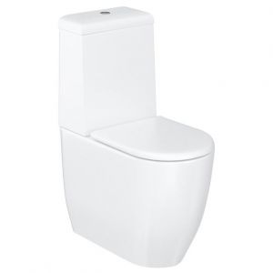 Britton Milan Rimless Back to Wall Close Coupled Toilet with Cistern and Seat