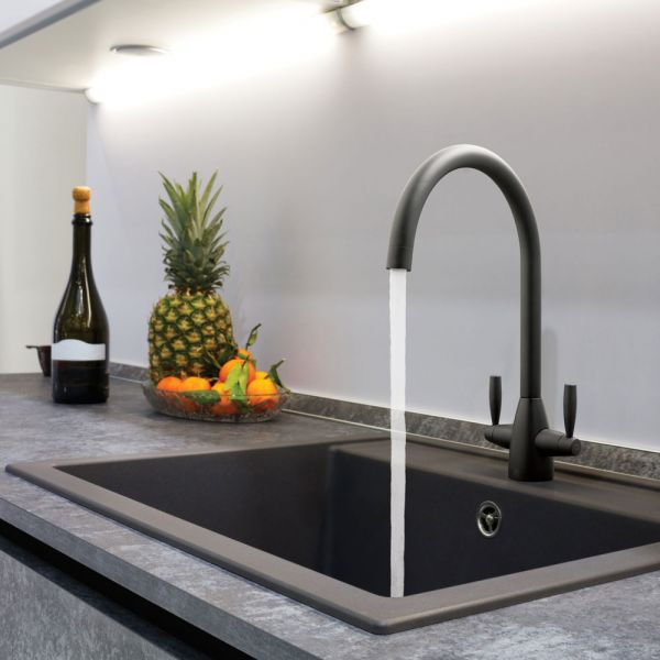 JTP Blink Matt Black Swivel Kitchen Mixer Tap #3