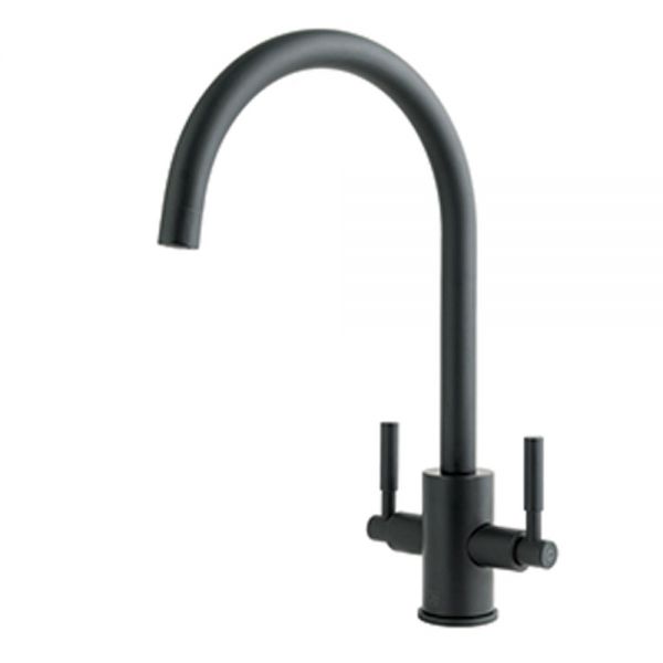 JTP Newbury Matt Black Swivel Kitchen Mixer Tap