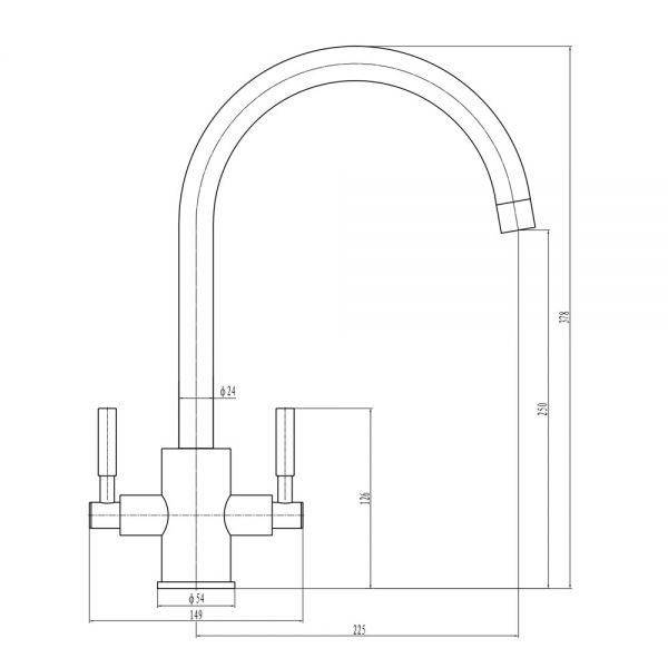 JTP Newbury Matt Black Swivel Kitchen Mixer Tap #2