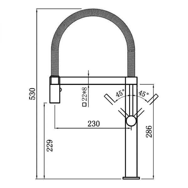 Clearwater Meridian Single Lever Brushed Nickel and Black Kitchen Sink Mixer Tap #2