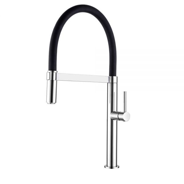 Clearwater Meridian Single Lever Chrome and Black Kitchen Sink Mixer Tap