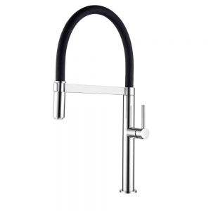 Clearwater Meridian Single Lever Chrome and Black Kitchen Sink Mixer Tap
