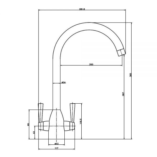 Reginox Mesa Chrome Mono Kitchen Mixer Tap #2