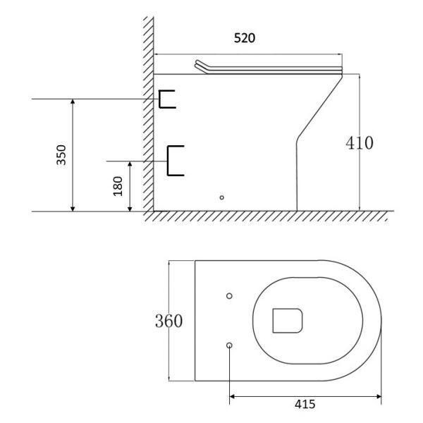 Apex Middleton Rimless Back To Wall Toilet #2