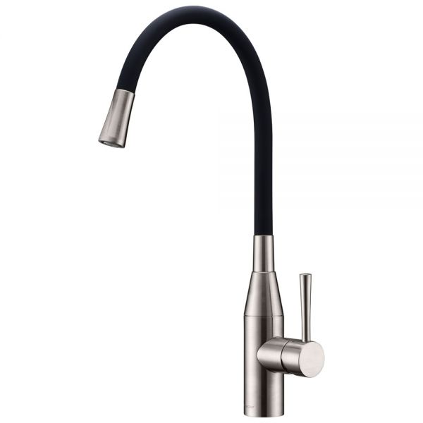 Clearwater Morpho Flex Single Lever Brushed Nickel Monobloc Kitchen Sink Mixer Tap