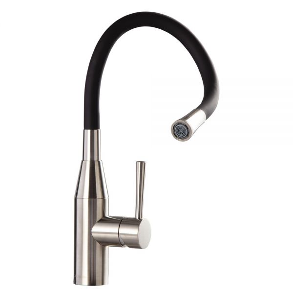 Clearwater Morpho Flex Single Lever Brushed Nickel Monobloc Kitchen Sink Mixer Tap #6