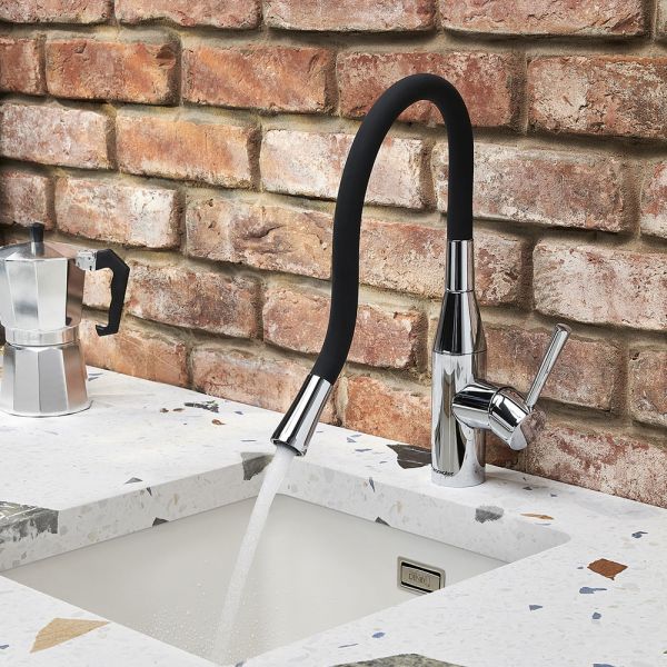 Clearwater Morpho Flex Single Lever Chrome Monobloc Kitchen Sink Mixer Tap #4