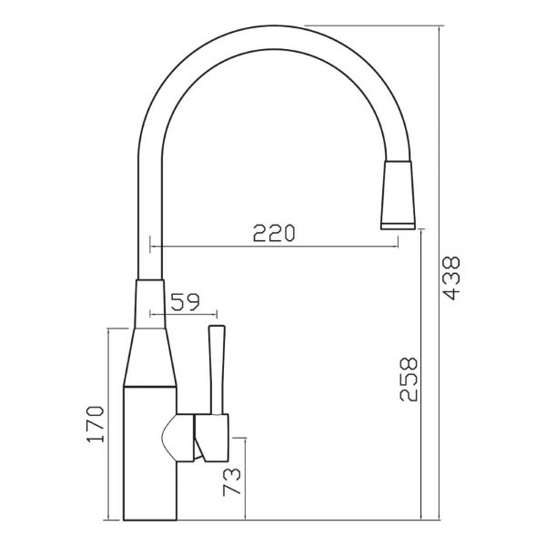 Clearwater Morpho Flex Single Lever Matt Black and Black Monobloc Kitchen Sink Mixer Tap #2