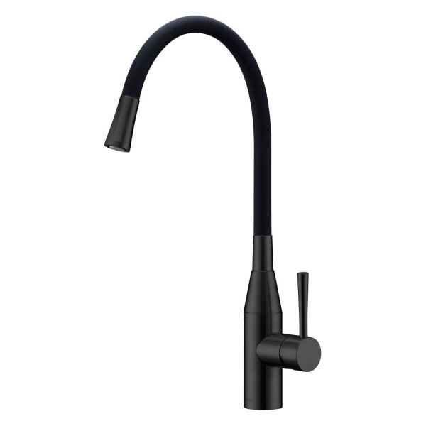 Clearwater Morpho Flex Single Lever Matt Black and Black Monobloc Kitchen Sink Mixer Tap