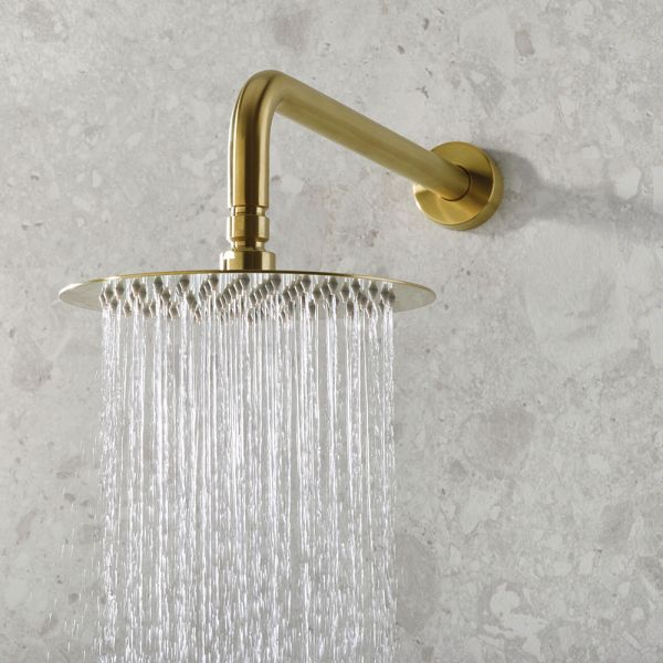 Bristan Molida Brushed Brass 2 Outlet Shower Pack with Overhead Shower and Handset #4