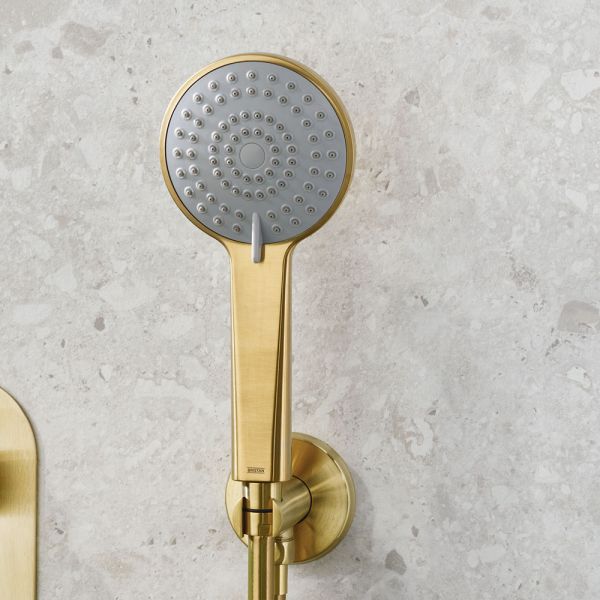 Bristan Molida Brushed Brass 2 Outlet Shower Pack with Overhead Shower and Handset #7
