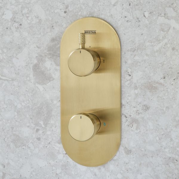 Bristan Molida Brushed Brass 2 Outlet Shower Pack with Overhead Shower and Handset #5