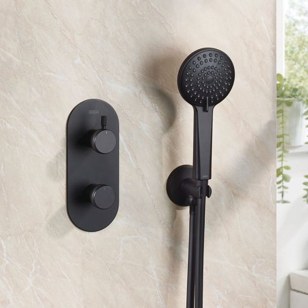 Bristan Molida Matt Black 2 Outlet Shower Pack with Overhead Shower and Handset #2