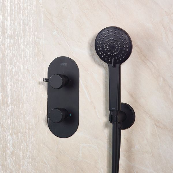 Bristan Molida Matt Black 2 Outlet Shower Pack with Overhead Shower and Handset #3