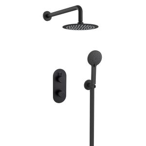 Bristan Molida Matt Black 2 Outlet Shower Pack with Overhead Shower and Handset