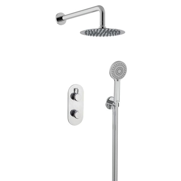 Bristan Molida Chrome 2 Outlet Shower Pack with Overhead Shower and Handset