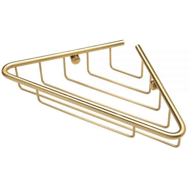 Moods Brushed Brass Corner Shower Basket