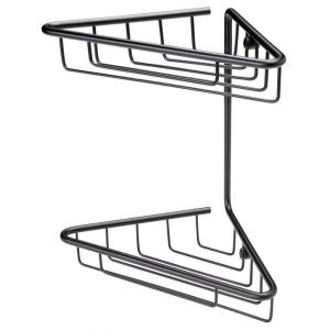 Moods Black Double Corner Shower Basket