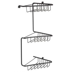 Moods Black Triple Corner Shower Basket