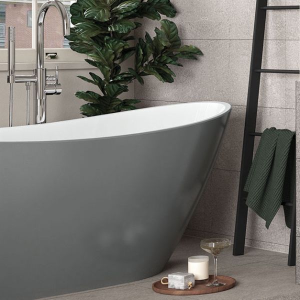 Moods Ealing 1700 x 780 Modern Grey Freestanding Bath #2