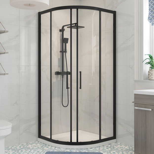 Moods Reflex Tide Black 800 x 800 Two Door Quadrant Shower Enclosure MOOD104949