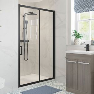 Moods Reflex Tide Black 1000 Framed Sliding Shower Door