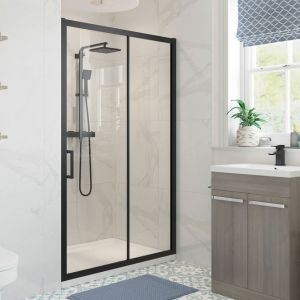 Moods Reflex Tide Black 1200 Framed Sliding Shower Door