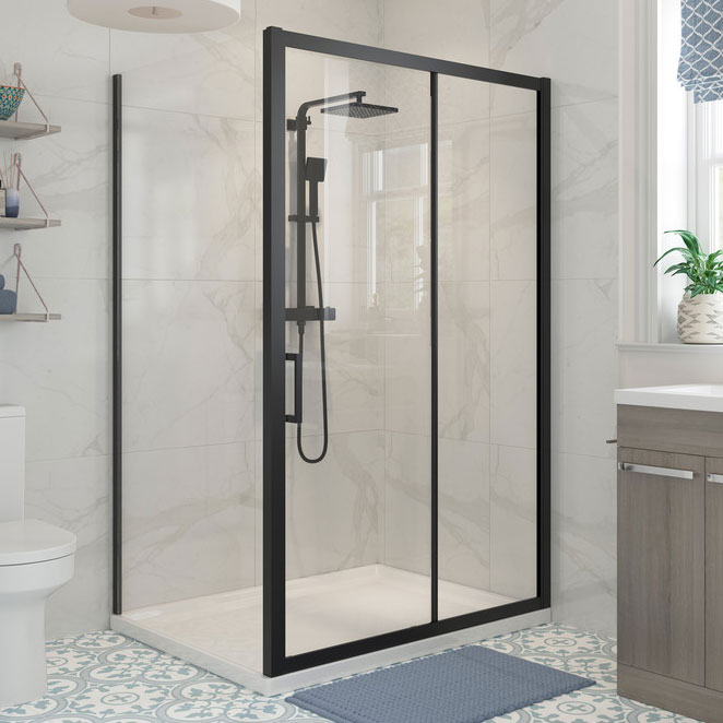 Moods Reflex Tide Black 1500 Framed Sliding Shower Door MOOD104947