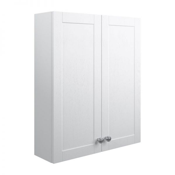 Moods Bickington 600 Satin White Ash 2 Door Wall Mounted Storage Unit