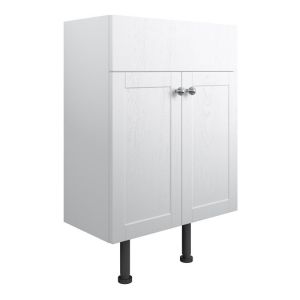 Moods Bickington 500 Satin White Ash 2 Door Floor Standing Vanity Unit