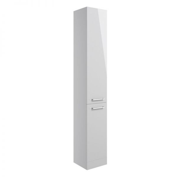 Moods Whitchurch Grey Gloss Tall 2 Door Floor Standing Bathroom Storage