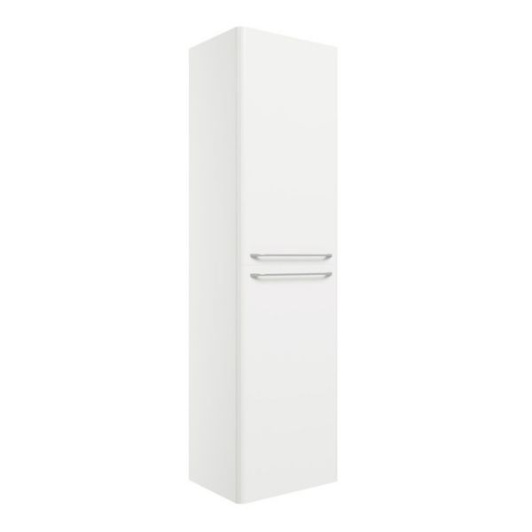 Moods Gabwell White Gloss Tall 2 Door Wall Hung Bathroom Storage Unit