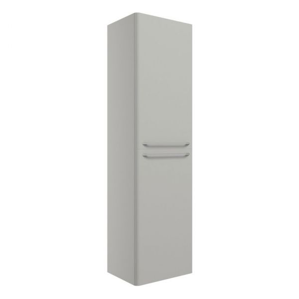 Moods Gabwell Grey Gloss Tall 2 Door Wall Hung Bathroom Storage Unit