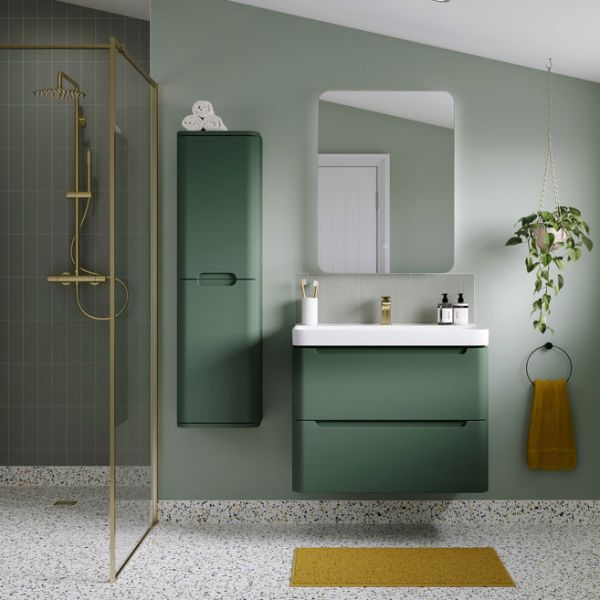 Moods Lapford Sage Green Wall Hung Tall Storage Unit #2