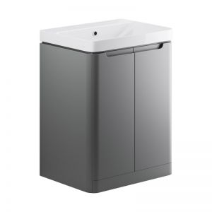 Moods Lapford 600 Matt Grey Floor Standing Vanity Unit and Ceramic Basin