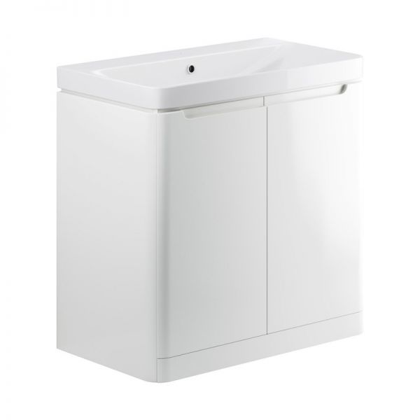 Moods Lapford 800 White Gloss Floor Standing Vanity Unit and Ceramic Basin