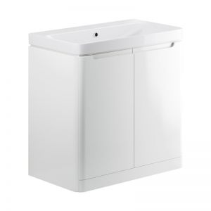 Moods Lapford 800 White Gloss Floor Standing Vanity Unit and Ceramic Basin