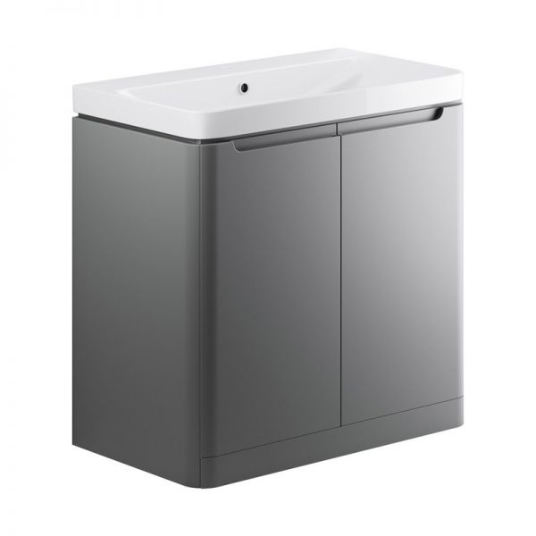 Moods Lapford 800 Matt Grey Floor Standing Vanity Unit and Ceramic Basin