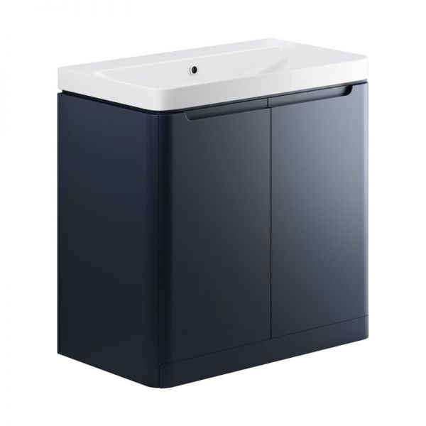 Moods Lapford 800 Matt Indigo Floor Standing Vanity Unit and Ceramic Basin