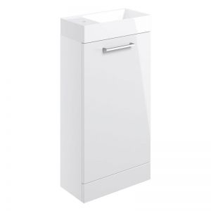 Moods Tempus White Gloss 400 Floor Standing Unit and Basin