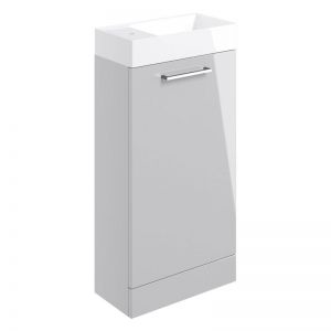 Moods Tempus Grey Gloss 400 Floor Standing Unit and Basin