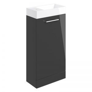 Moods Tempus Anthracite Gloss 400 Floor Standing Unit and Basin