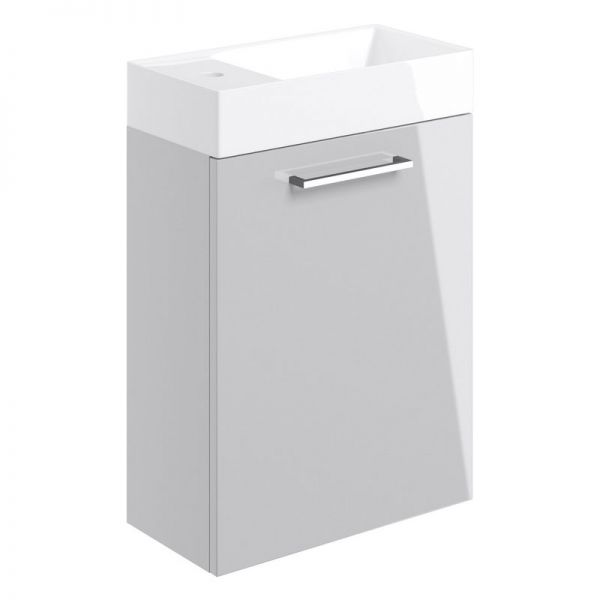 Moods Tempus Grey Gloss 400 Wall Mounted Unit and Basin